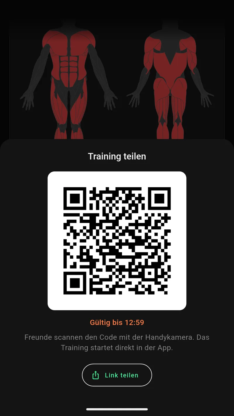 Training teilen per QR-Code